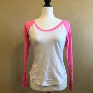 Bundle of 2 PINK Long Sleeve Baseball Tees